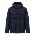 Wensley Hooded Utility Jacket in Dark Navy, front view