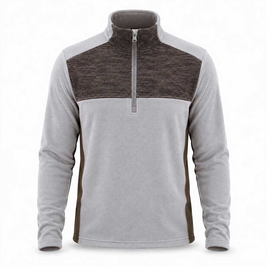 Rosedale men's half-zip fleece — grey white