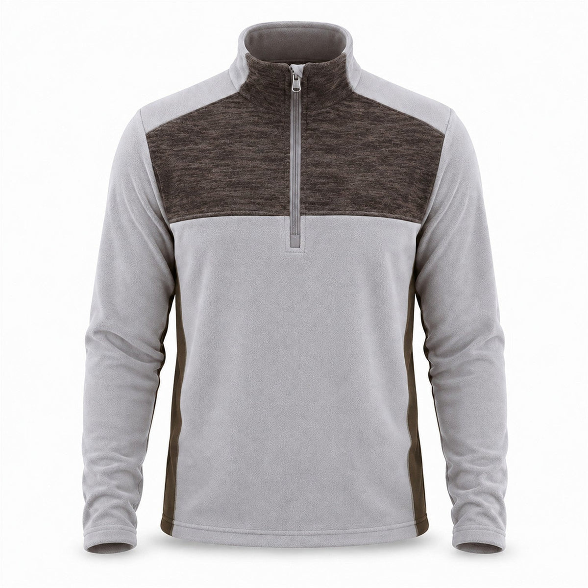Rosedale men's half-zip fleece — grey white