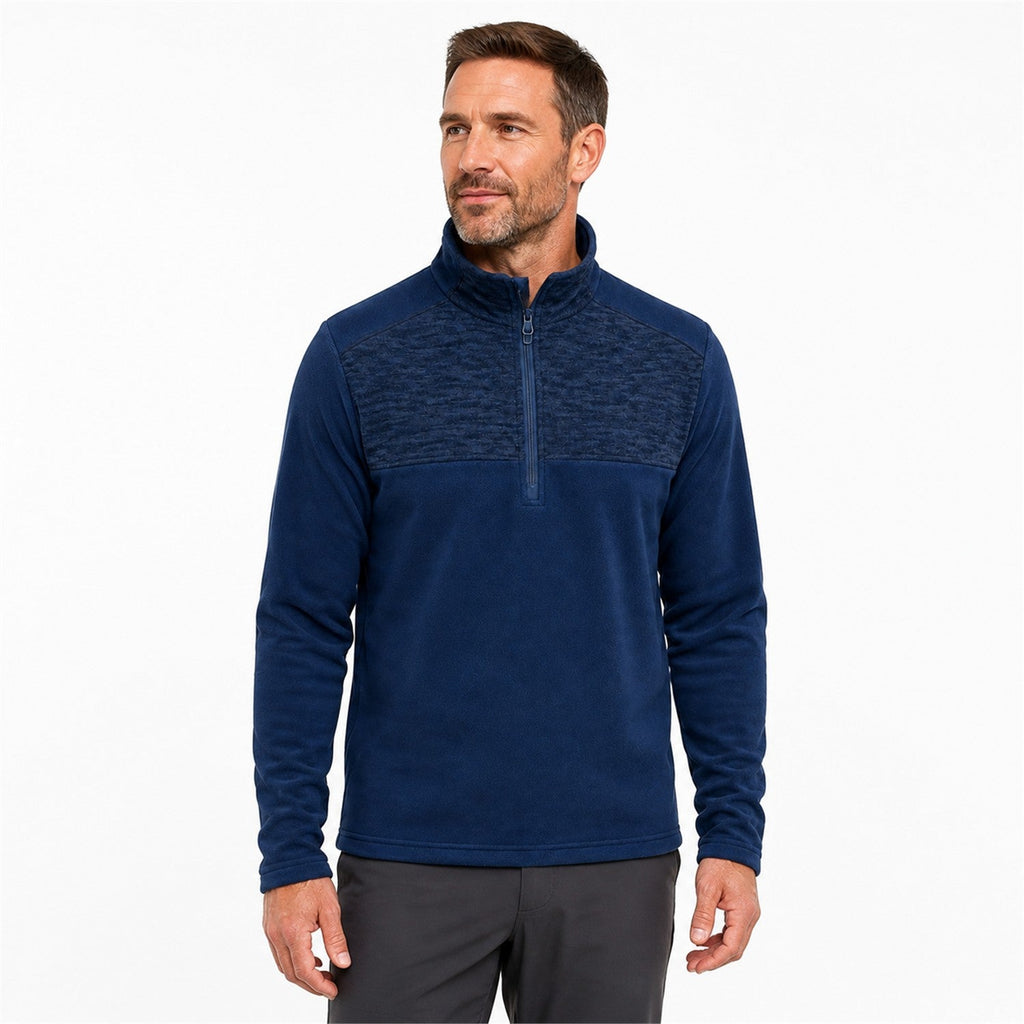 Rosedale men's half-zip fleece — model white