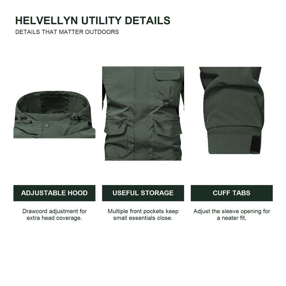 Helvellyn Men's Windproof Utility Jacket - feature details