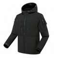 Men's Fleece-Lined Softshell Jacket – Hooded Outdoor Workwear Coat