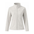 Malham fleece-lined softshell jacket — women khaki white