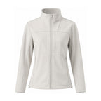 Malham fleece-lined softshell jacket — women khaki white