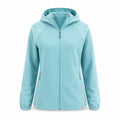 Aira women's hooded fleece — teal white