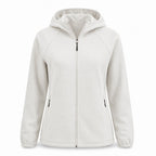 Aira women's hooded fleece — ivory white