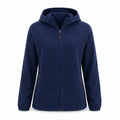 Aira women's hooded fleece — navy white