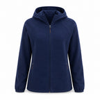 Aira women's hooded fleece — navy white