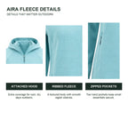 Aira women's hooded fleece — feature details