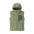 Rydal hooded fleece gilet — green white feed
