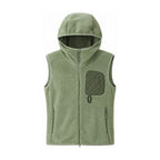Rydal hooded fleece gilet — green white feed