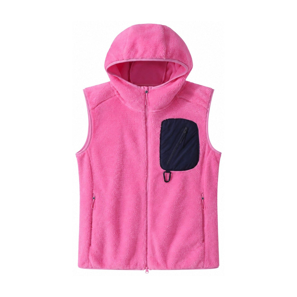 Rydal hooded fleece gilet — pink white feed