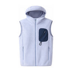 Rydal hooded fleece gilet — blue white feed