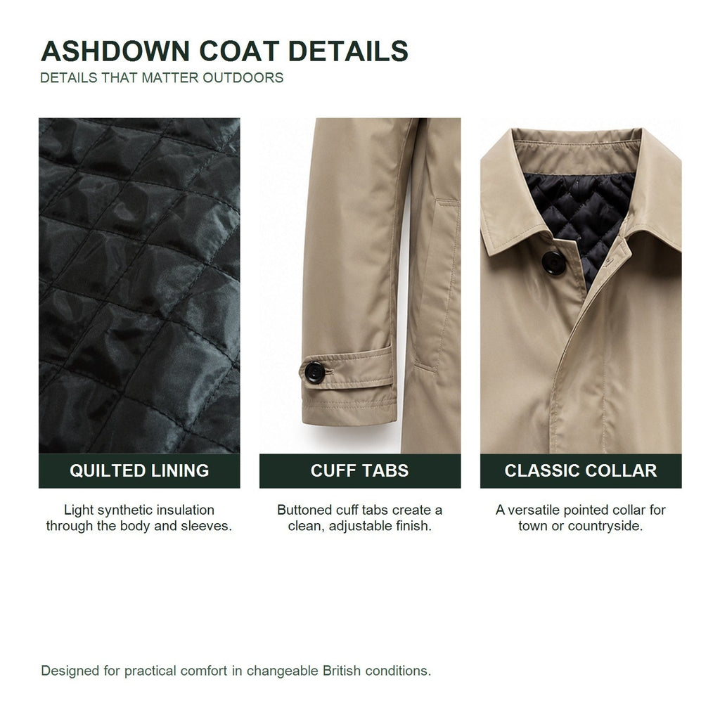 Ashdown Men's Lightweight Insulated Coat - feature details