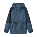 Caledon Women's Tartan Drawcord Jacket - navy tartan white