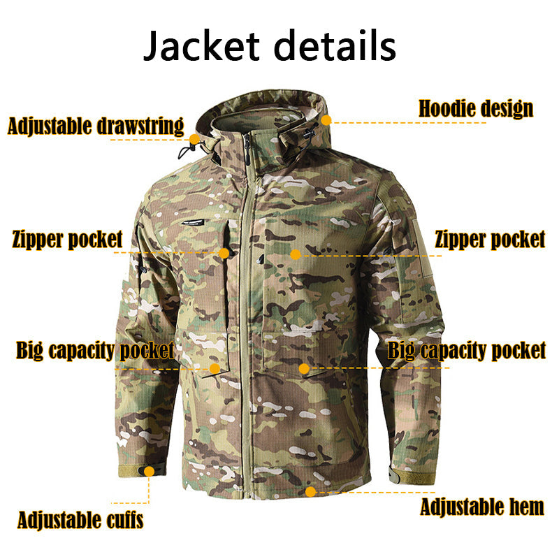 Men’s Military-Style Waterproof Ripstop Tactical Suit Outdoor Combat Uniform Set