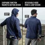 Men’s Quick-Dry UPF 50+ Summer Outdoor Hooded Shell Jacket