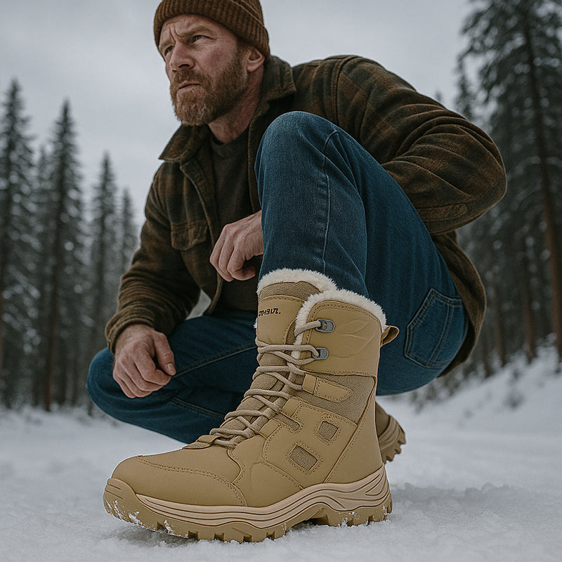 TWS Men’s Fur-Lined Outdoor Combat Boots
