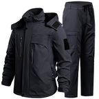 Men’s Softshell Fleece-Lined Waterproof Outdoor Jacket & Trousers Set