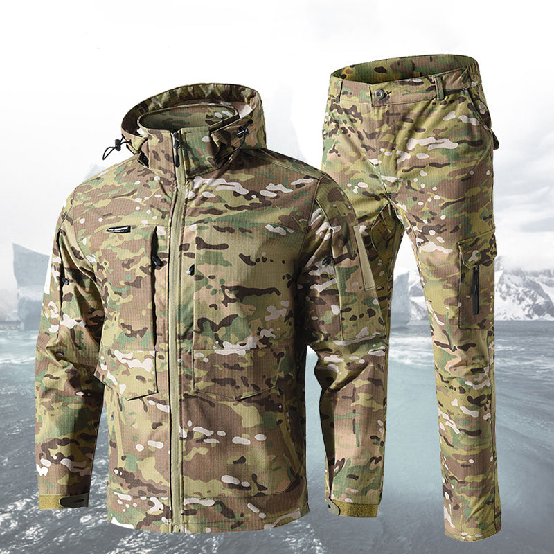 Men’s Military-Style Waterproof Ripstop Tactical Suit Outdoor Combat Uniform Set
