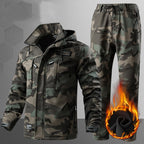 Men’s Softshell Fleece-Lined Waterproof Outdoor Jacket & Trousers Set