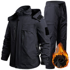 Men’s Softshell Fleece-Lined Waterproof Outdoor Jacket & Trousers Set