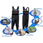 Heavy-Duty PVC Chest Waders with Boots | Reinforced Knees & Anti-Stick Lining