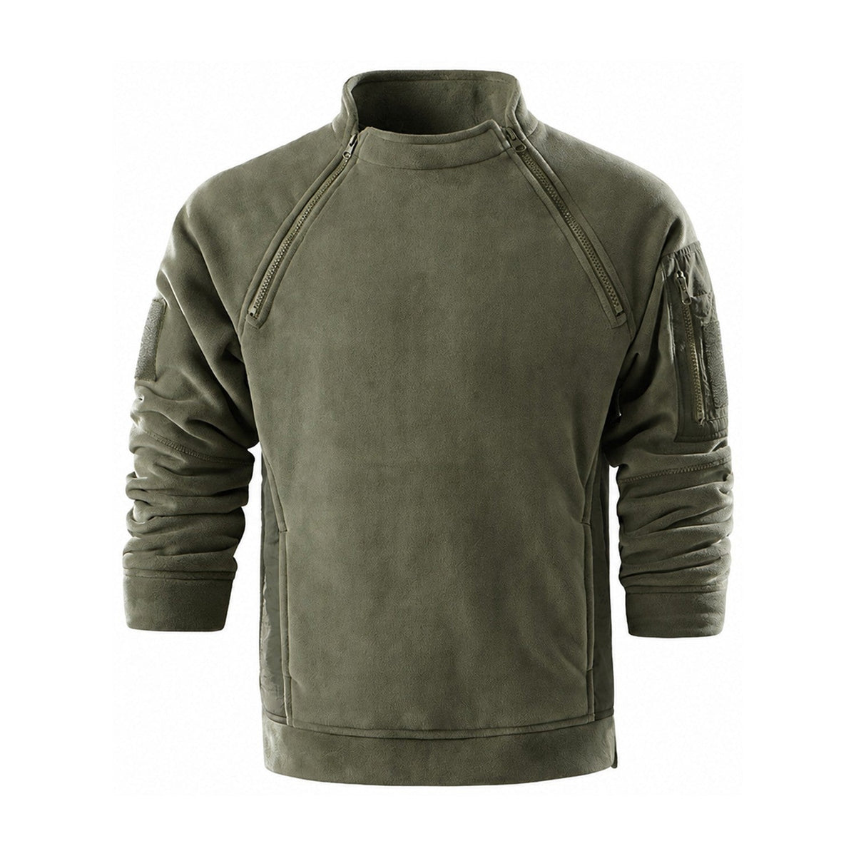 Kielder men's zip-neck fleece pullover - olive white