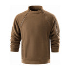 Kielder men's zip-neck fleece pullover - brown white