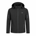 Tynedale men's heated hooded jacket in Black, front view
