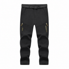 Men's fleece-lined softshell trousers — black