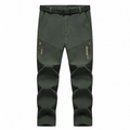 Men's fleece-lined softshell trousers — green