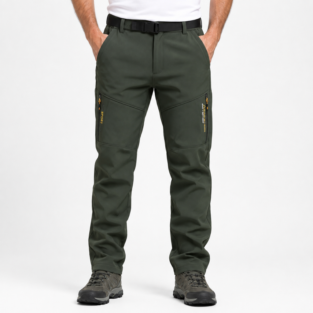 Men's fleece-lined softshell trousers — model