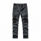 Men's fleece-lined panel walking trousers — grey