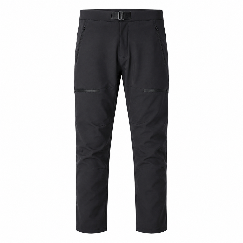 Men's water-repellent walking trousers — black