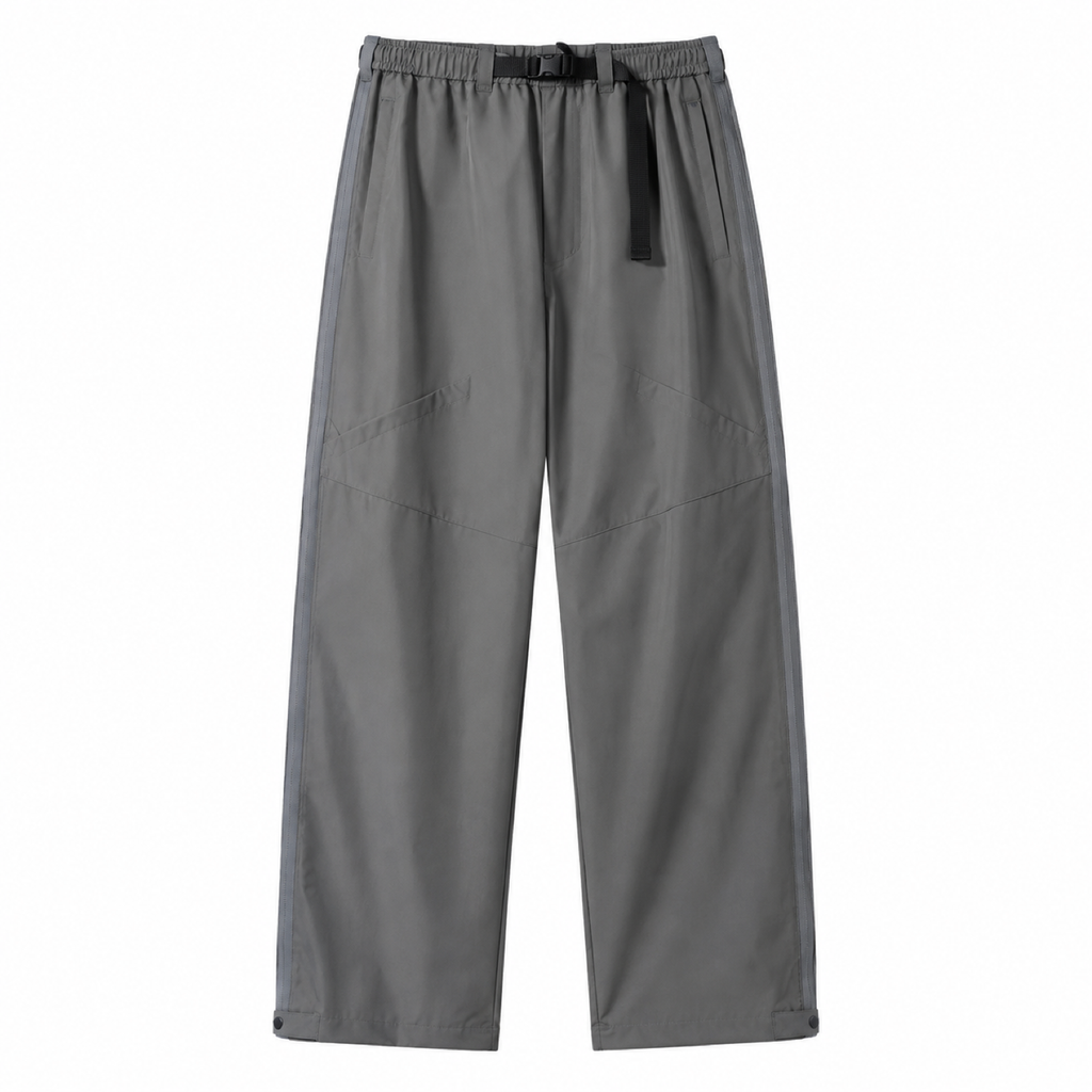 Men's side-zip walking trousers — grey