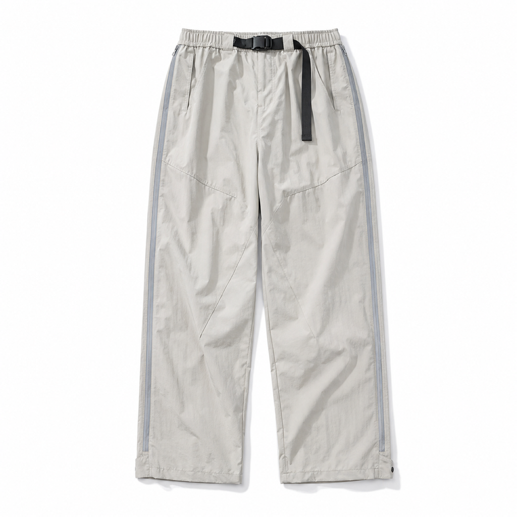 Men's side-zip walking trousers — light-grey