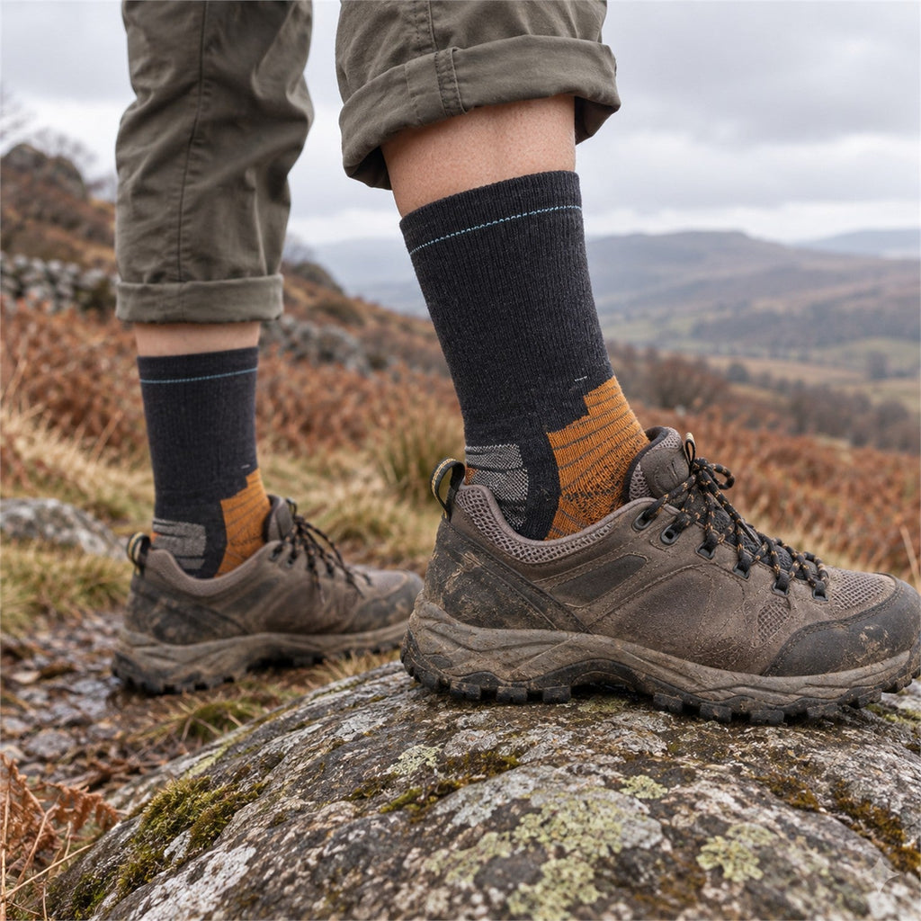 Bardon merino blend crew socks – Yellow hiking fit
