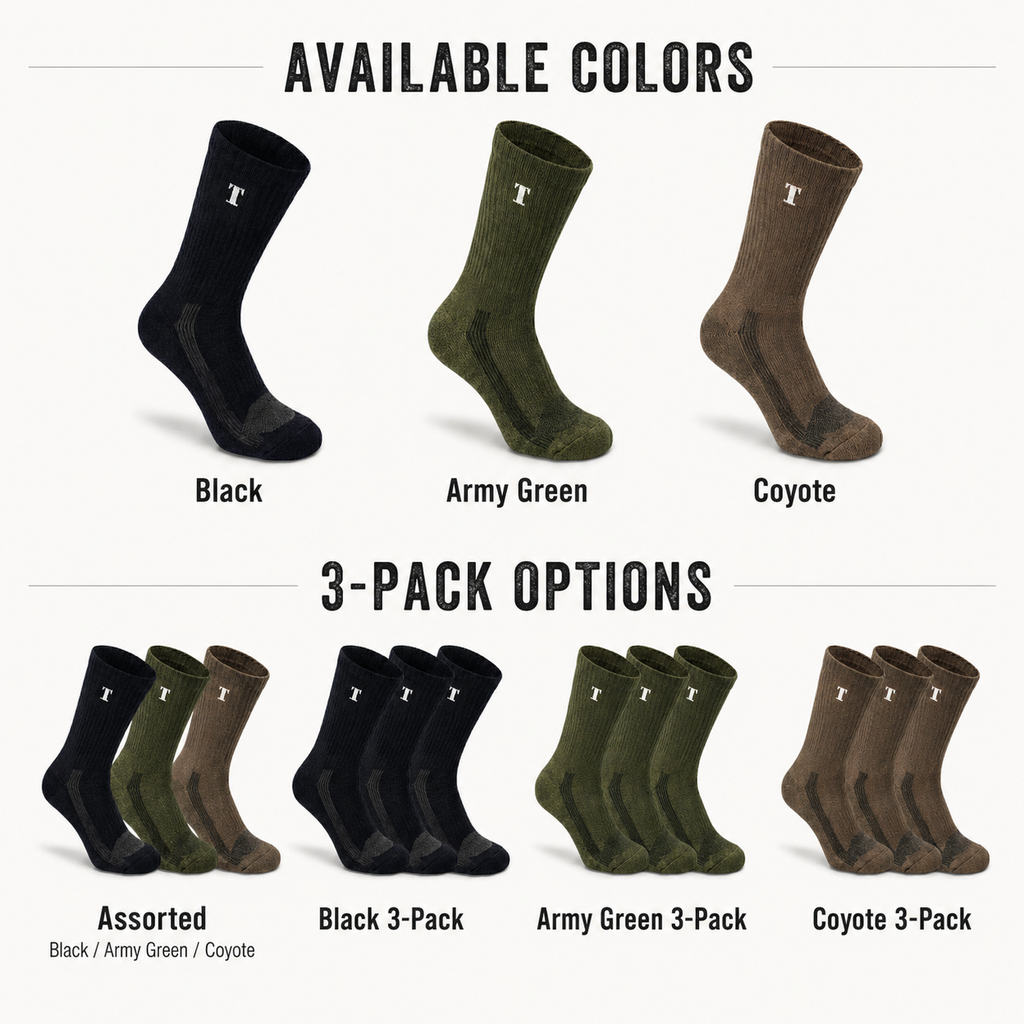 TWS Merino Wool Boot Socks – Hiking, Work & Tactical