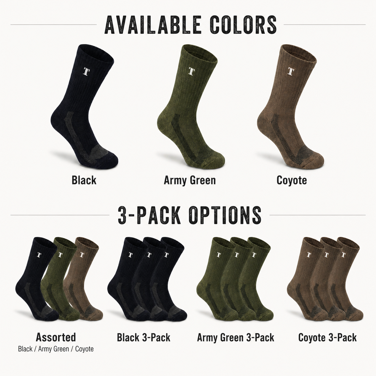 TWS Merino Wool Boot Socks – Hiking, Work & Tactical