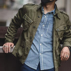 Men's Vintage Military-Inspired Utility Jacket – Lightweight Outdoor Work Jacket
