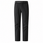 Malham men's black fleece-lined walking trousers, front view
