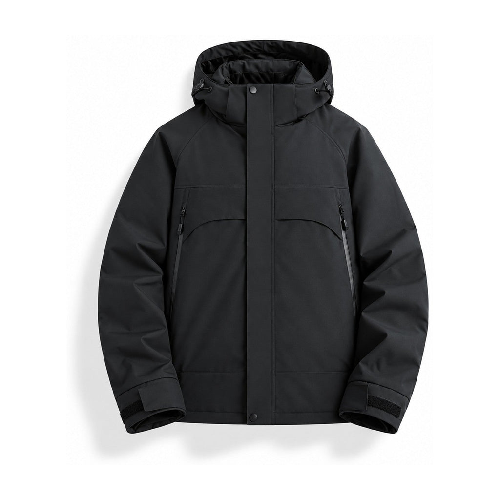 Bransdale insulated hooded jacket — black front