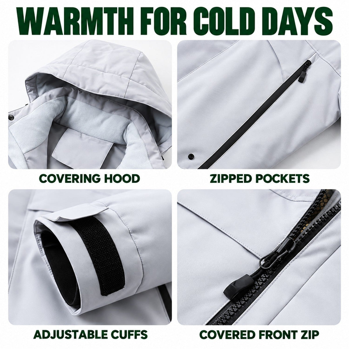 Bransdale insulated hooded jacket — details