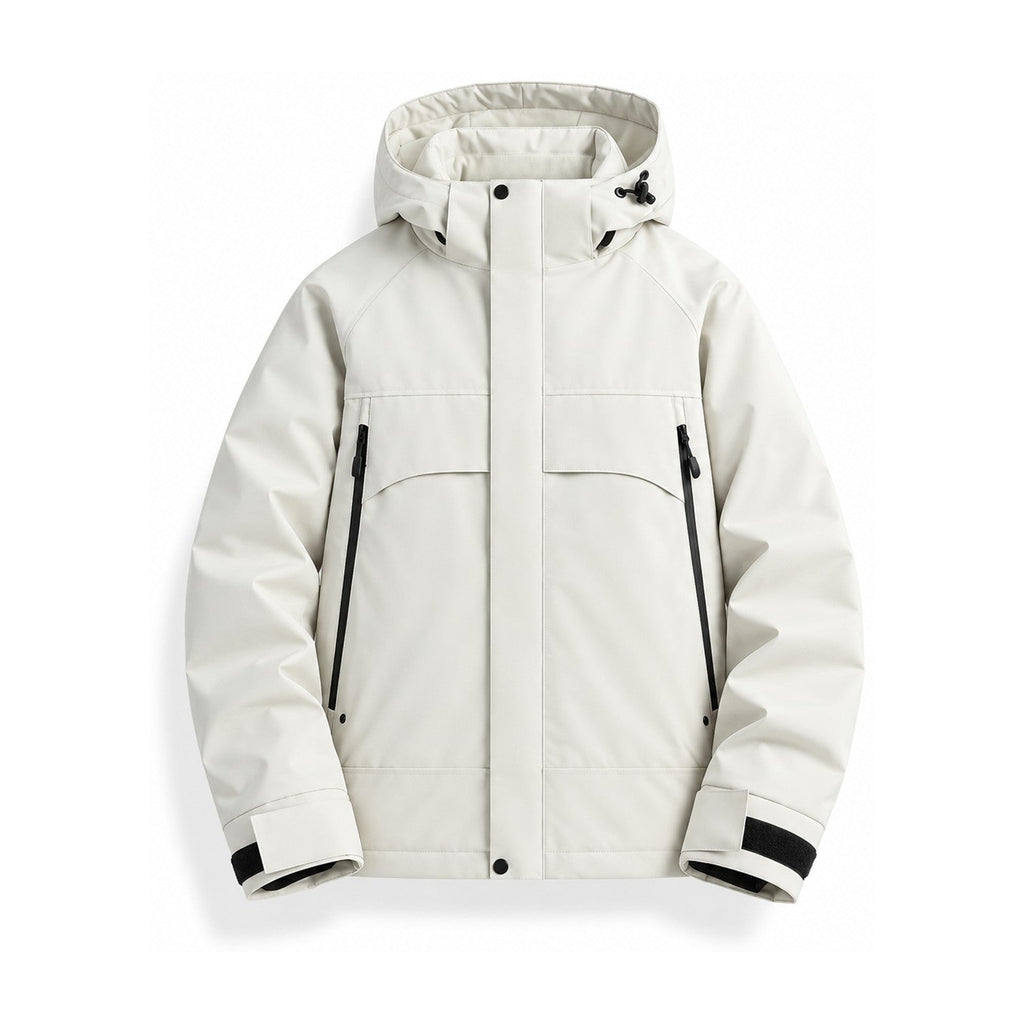 Bransdale insulated hooded jacket — ivory front