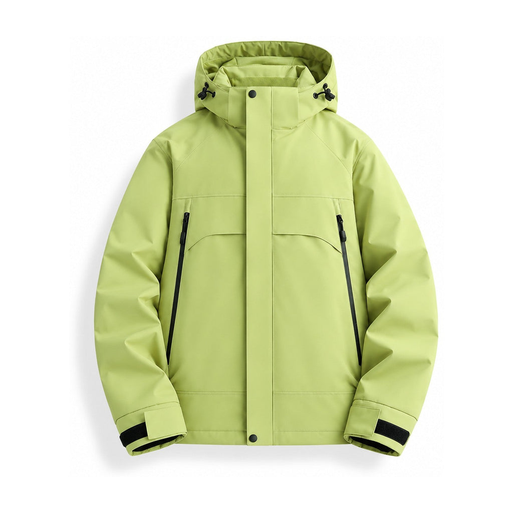 Bransdale insulated hooded jacket — lime green front