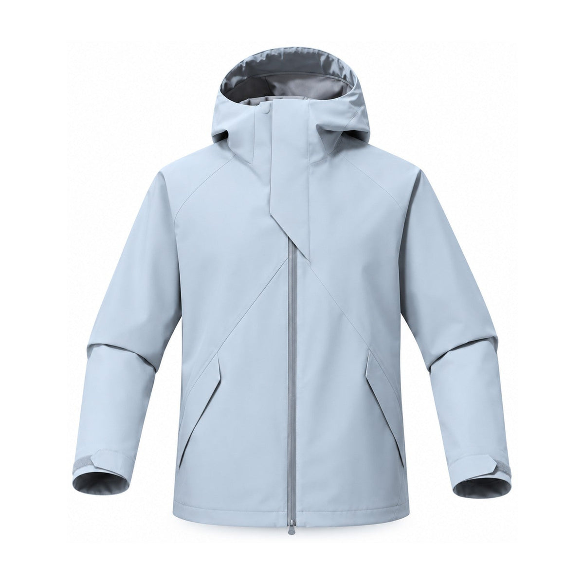 Kielder hooded shell jacket — ice blue front