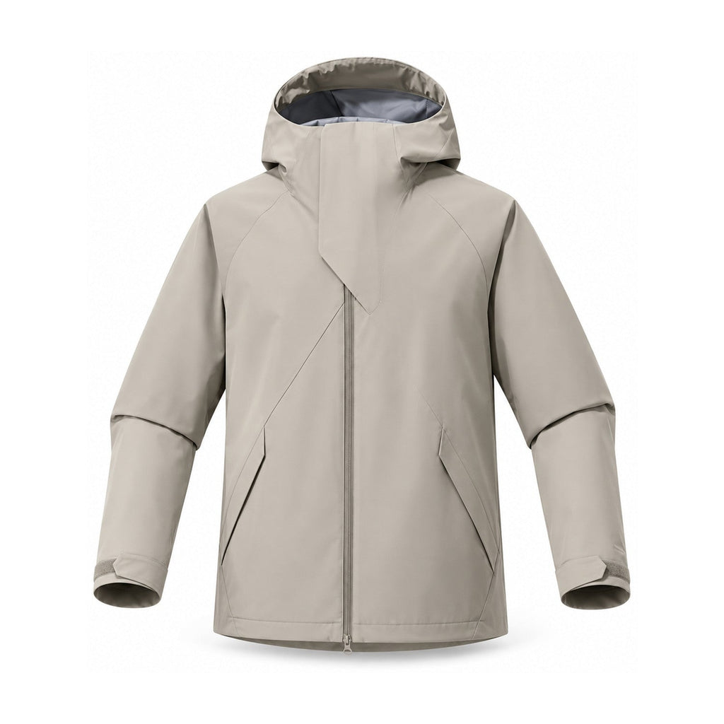 Kielder hooded shell jacket — khaki front