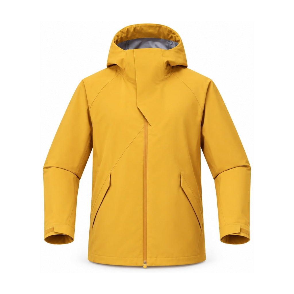 Kielder hooded shell jacket — yellow front