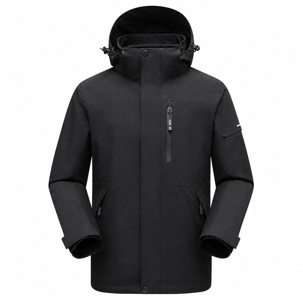 Derwent Men's Black 3-in-1 waterproof jacket front